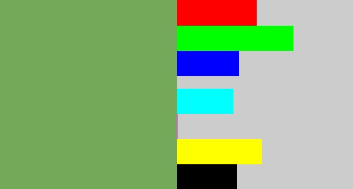 Hex color #73a958 - asparagus