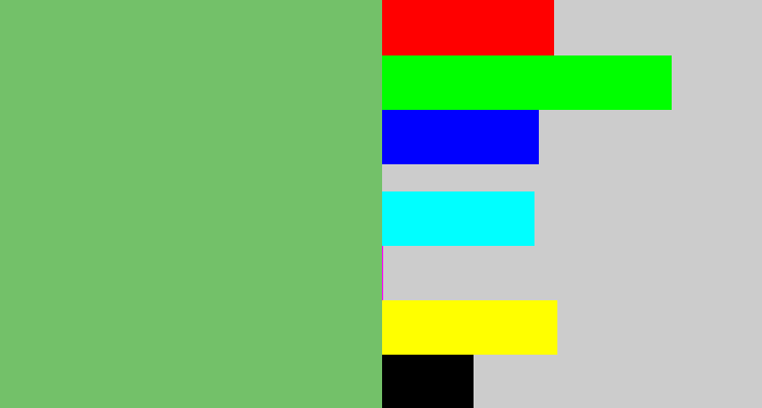 Hex color #73c169 - soft green