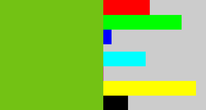 Hex color #73c214 - apple green