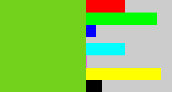 Hex color #73d21b - apple green
