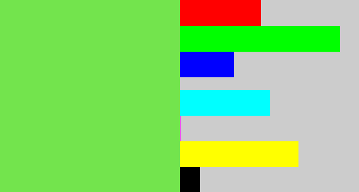 Hex color #73e44d - fresh green