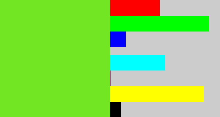 Hex color #73e623 - toxic green