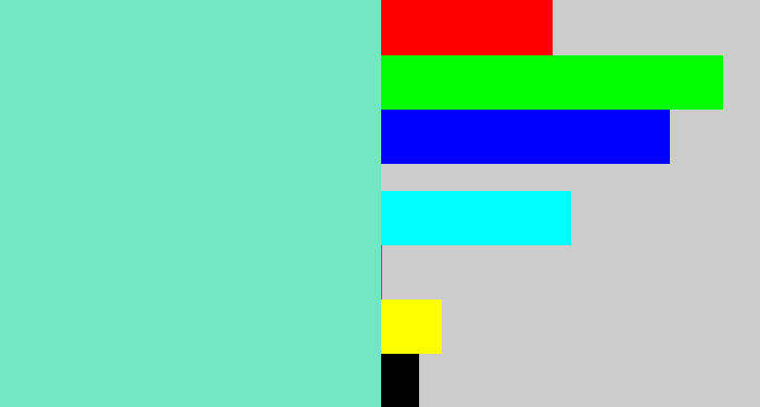 Hex color #73e6c2 - light turquoise