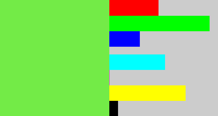 Hex color #73eb47 - fresh green