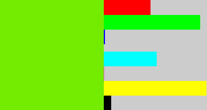 Hex color #73ec02 - bright lime green
