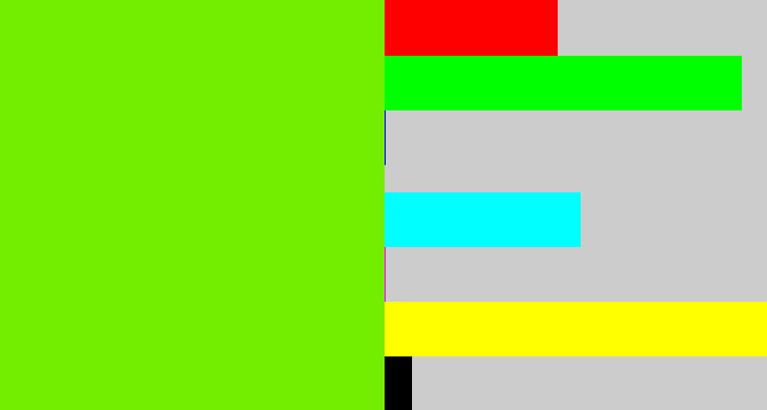 Hex color #73ed00 - bright lime green
