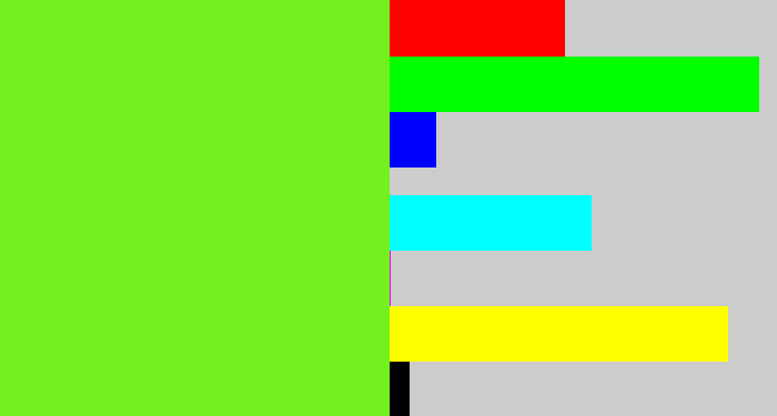 Hex color #73f11f - toxic green