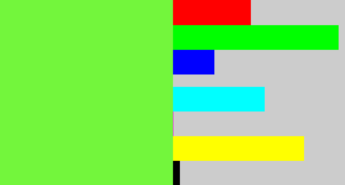 Hex color #73f63c - kiwi green