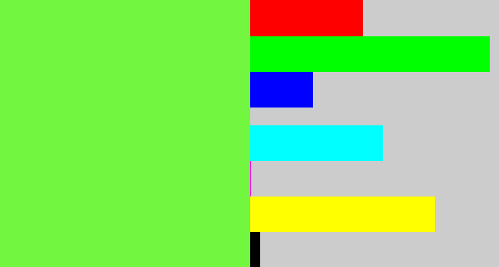 Hex color #73f63f - kiwi green