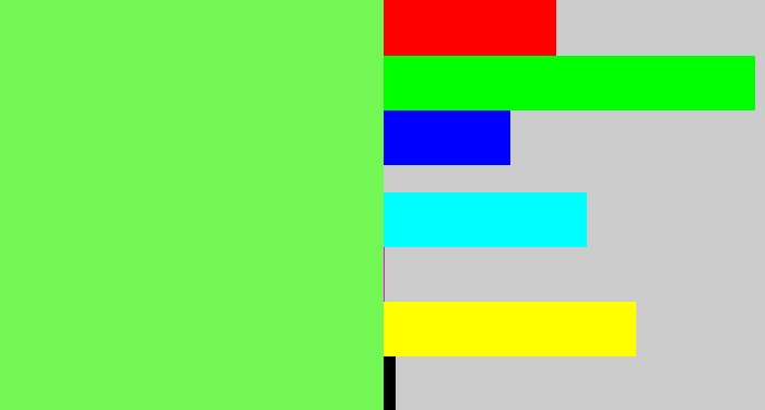 Hex color #73f754 - lighter green