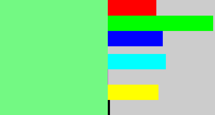 Hex color #73f983 - lightgreen