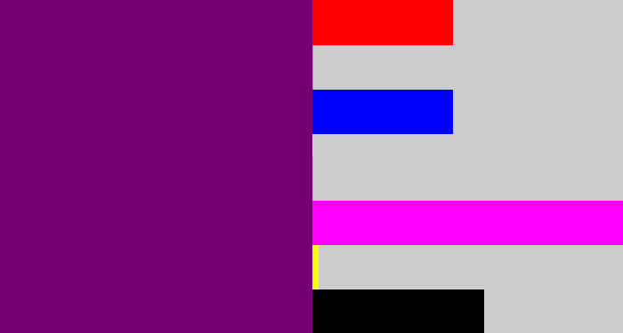 Hex color #740072 - darkish purple