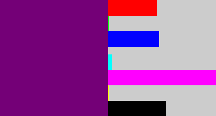 Hex color #740077 - darkish purple