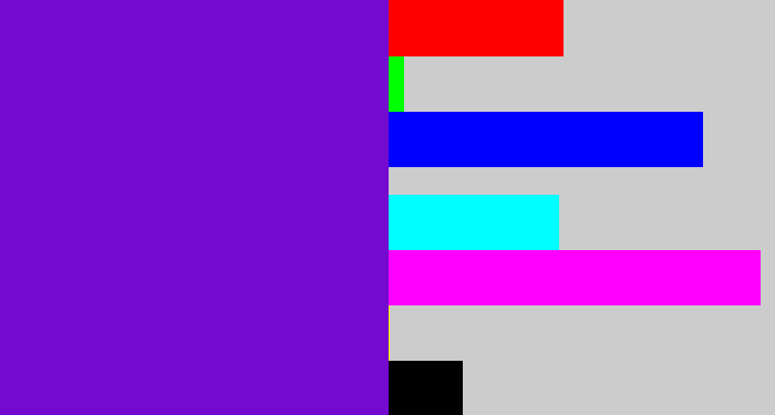 Hex color #7409cf - purple/blue