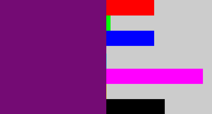 Hex color #740b74 - darkish purple