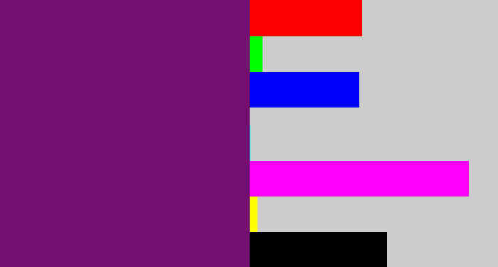 Hex color #740e70 - darkish purple