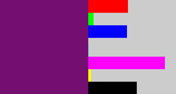 Hex color #740f71 - darkish purple