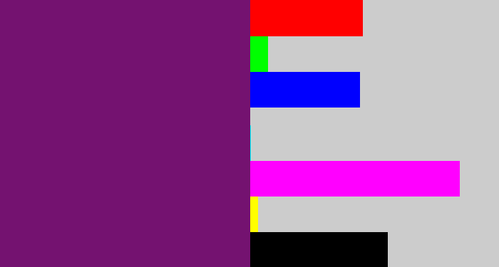 Hex color #741270 - darkish purple