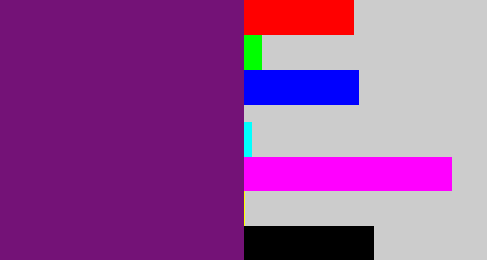 Hex color #741277 - darkish purple