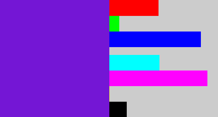 Hex color #7416d5 - purple/blue