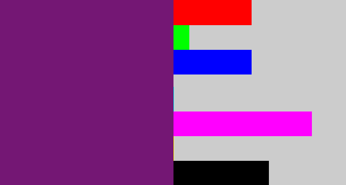 Hex color #741774 - darkish purple