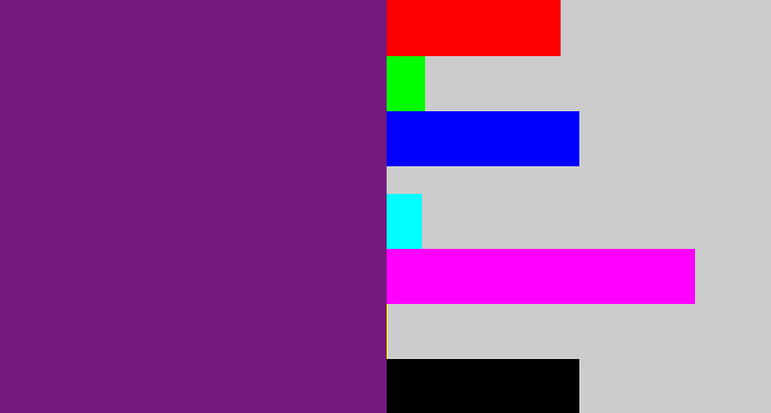 Hex color #741a7f - darkish purple