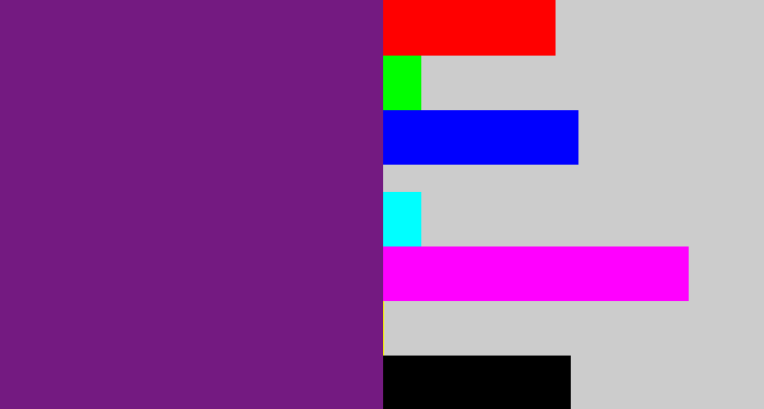 Hex color #741a81 - darkish purple