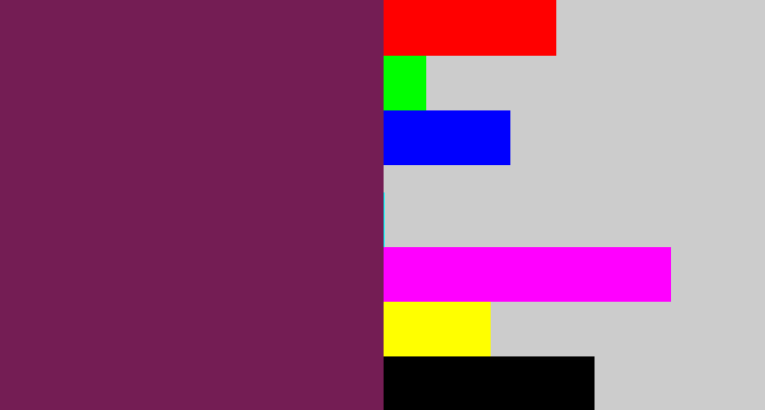 Hex color #741d54 - velvet