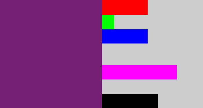 Hex color #741e74 - darkish purple