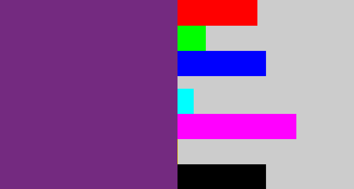 Hex color #742a80 - darkish purple