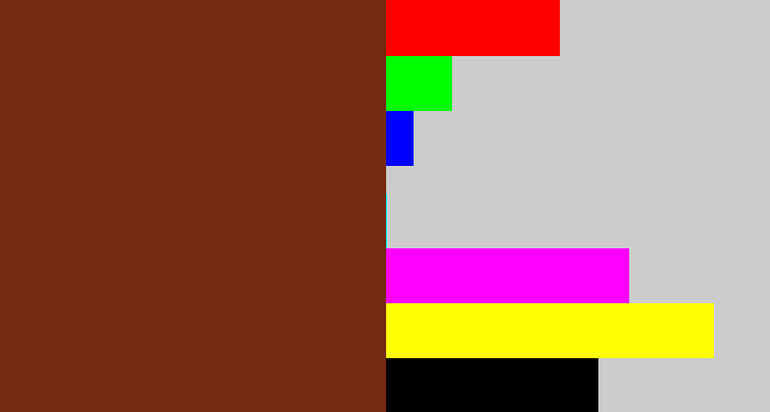 Hex color #742b11 - reddish brown