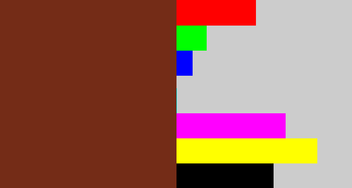 Hex color #742c17 - reddish brown