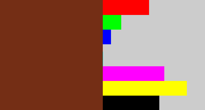 Hex color #742e15 - reddish brown