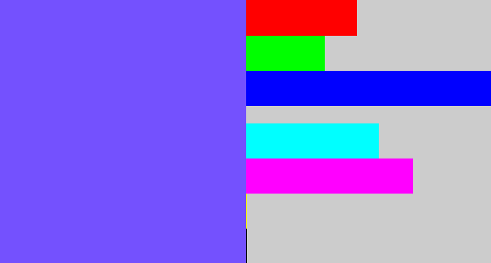 Hex color #7451fe - purpleish blue