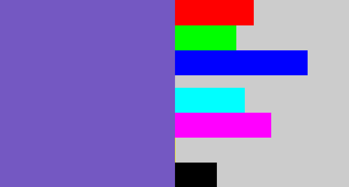 Hex color #7458c2 - light indigo