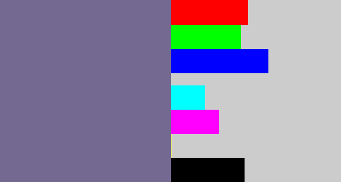 Hex color #746991 - grey purple
