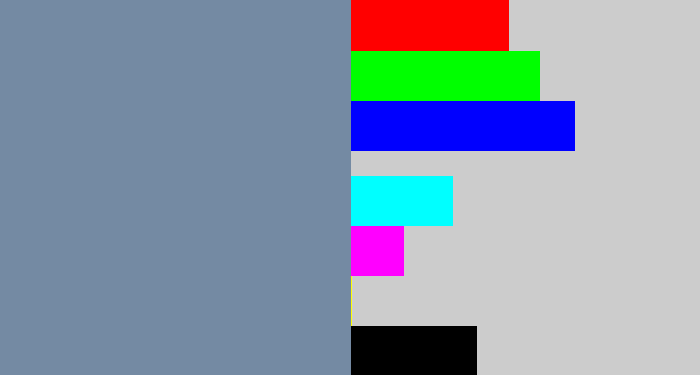 Hex color #748aa3 - blue/grey