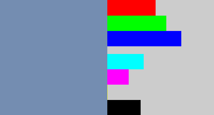 Hex color #748db1 - blue/grey