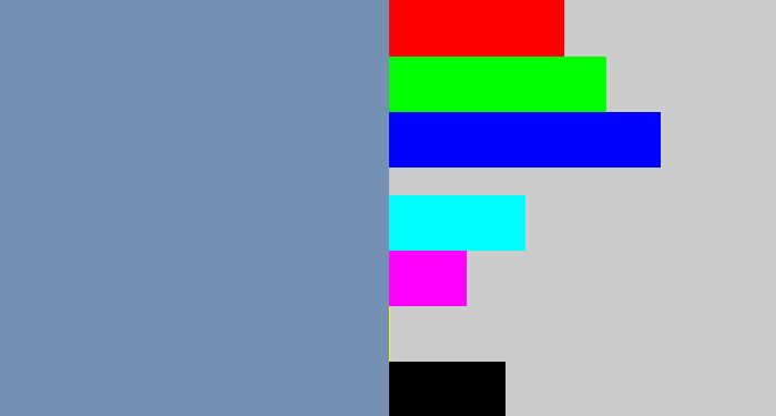 Hex color #7490b3 - blue/grey