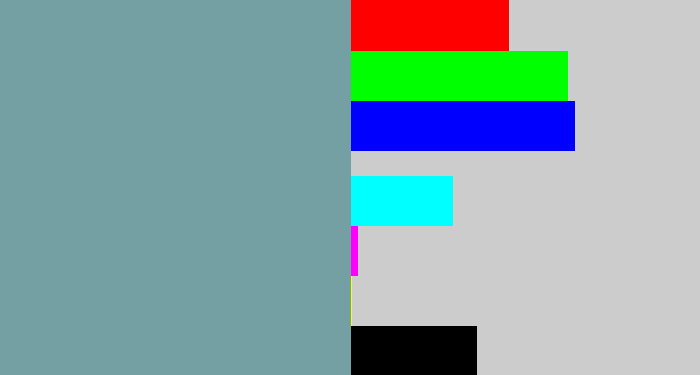 Hex color #749fa3 - blue/grey