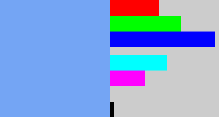 Hex color #74a5f4 - sky blue