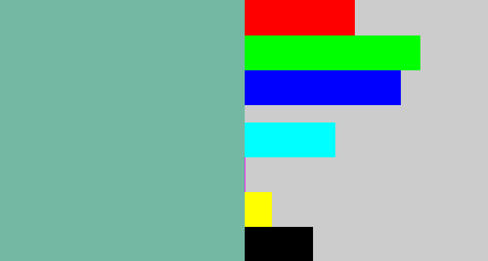 Hex color #74b8a3 - pale teal
