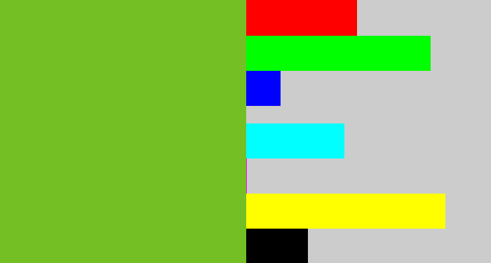 Hex color #74c024 - apple green