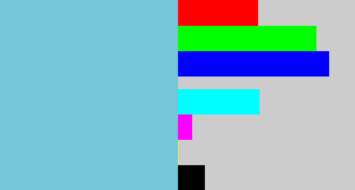 Hex color #74c6d8 - lightblue