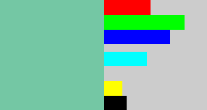 Hex color #74c7a4 - pale teal