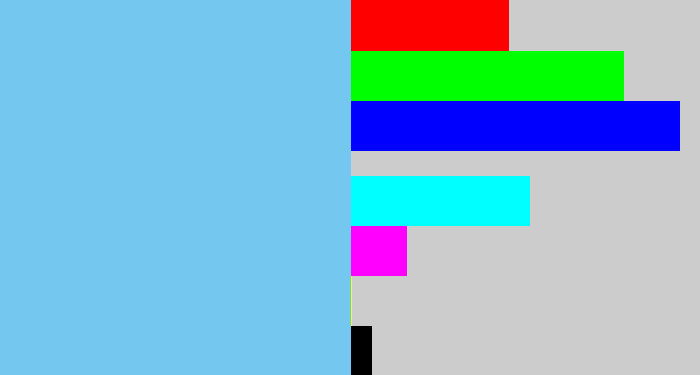 Hex color #74c8ef - lightblue