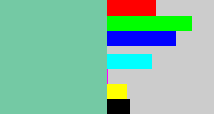 Hex color #74c9a4 - pale teal