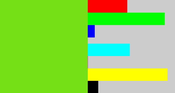 Hex color #74e015 - green apple
