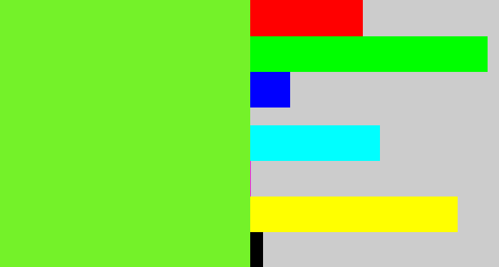 Hex color #74f229 - toxic green