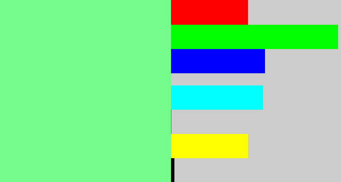 Hex color #74fb8b - lightgreen